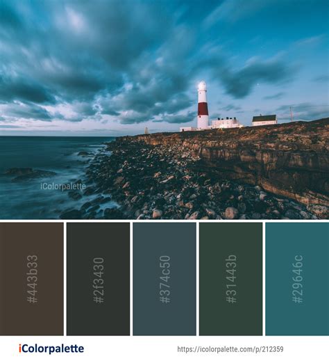 Color Palette Ideas From Sea Sky Lighthouse Image Icolorpalette