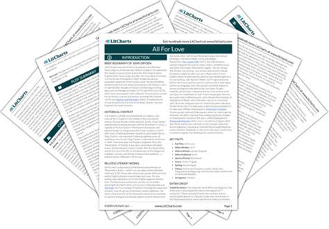 All For Love Study Guide Literature Guide Litcharts
