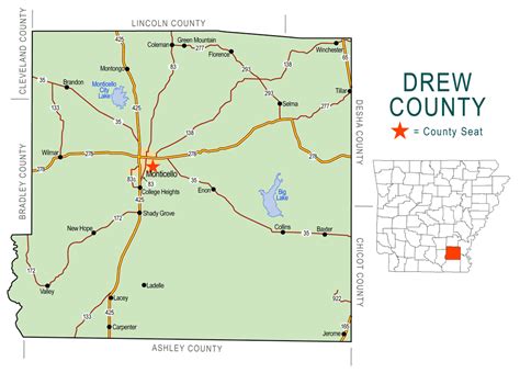 Zz Drew County Map Encyclopedia Of Arkansas