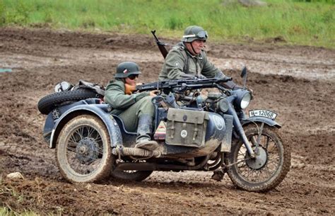 The sidecar is the original german steib s501 that was offered for bmw motorcycles 50 years ago. 1942 BMW R75 Wehrmachtsgespann Motorcycle Combination/Sidecar photo