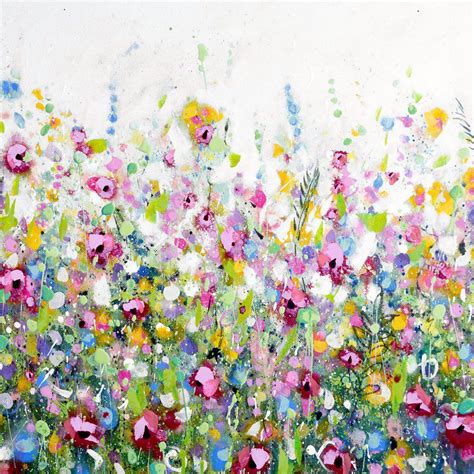Large Floral Meadow Canvas Print Giclee Wall Art Flower Canvas Print