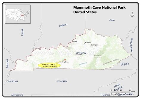 Where Is Mammoth Cave National Park Kentucky Location Map
