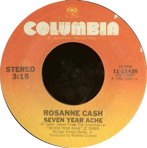 Rosanne Cash Seven Year Ache Blue Moon With Heartache 1981 Pitman