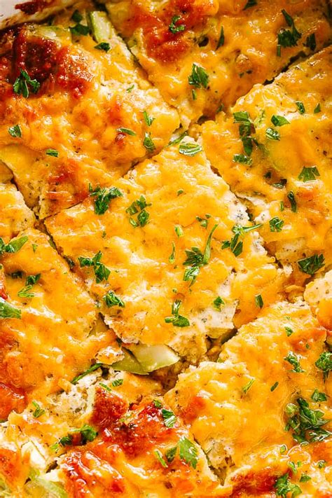 It came to life after wildly popular among readers tex mex chicken and zucchini and caprese chicken and zucchini skillets. Cheesy Zucchini Casserole (Low Carb & Keto-Friendly ...