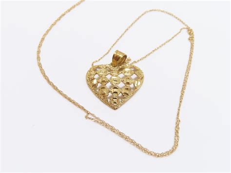 10k Yellow Gold Open Heart Necklace ⋆ The Jstore Online