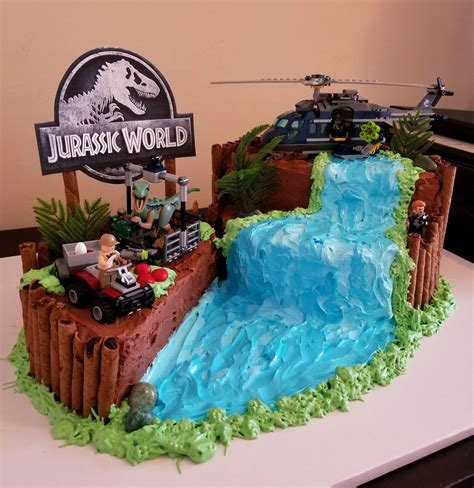 A Cake A Made For My Nephew Who Loves Legos And Jurassic World 😊 R