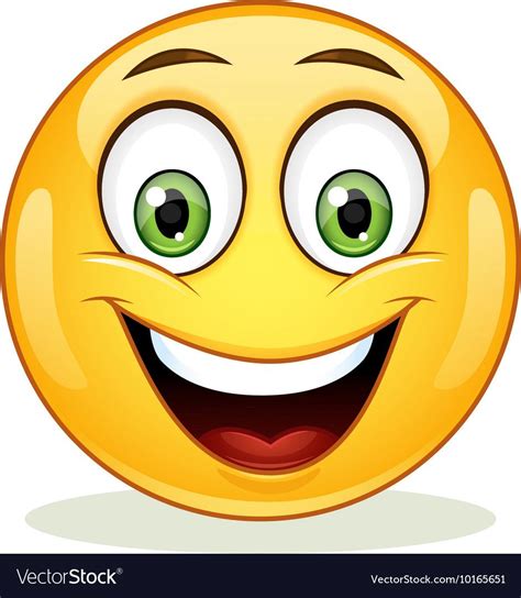Emoticon With Big Toothy Smile Happy Smile Isolated On