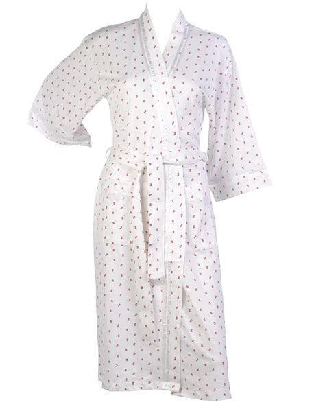 womens 100 cotton floral dressing gown robe ladies lightweight nightwear wrap ebay