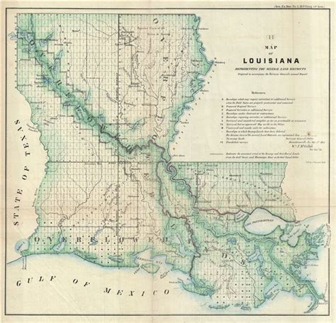 H Map Of Louisiana Representing The Several Land Districts