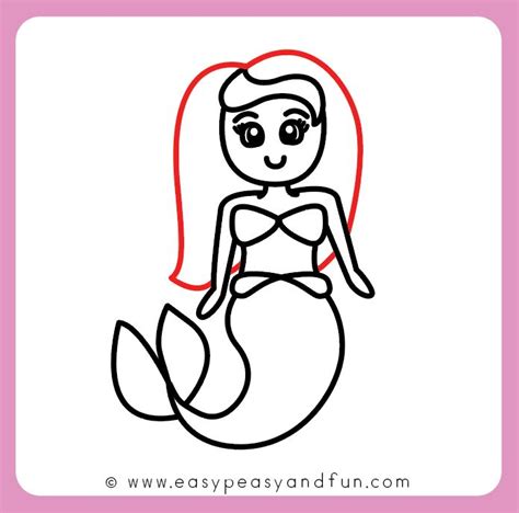 How To Draw A Mermaid Step By Step Drawing Tutorial Easy Peasy And Fun