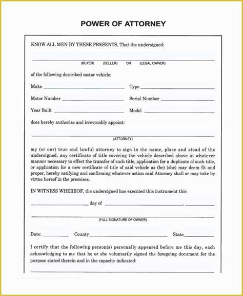 Free Poa Template Of Free Virginia Minor Child Power Of Attorney Form
