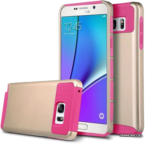 Galaxy Note 5 Casearmorcootm Lightweight Slim Fit Hard Rugged Pc Shell With Soft