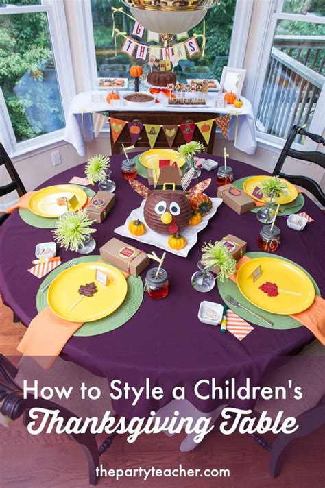 How To Style A Childrens Thanksgiving Table By The Party Teacher