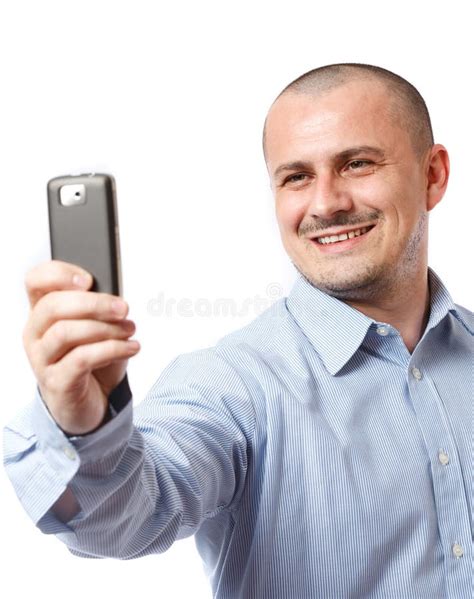 Businessman Taking Photos With Cellphone Stock Image Image Of Shirt
