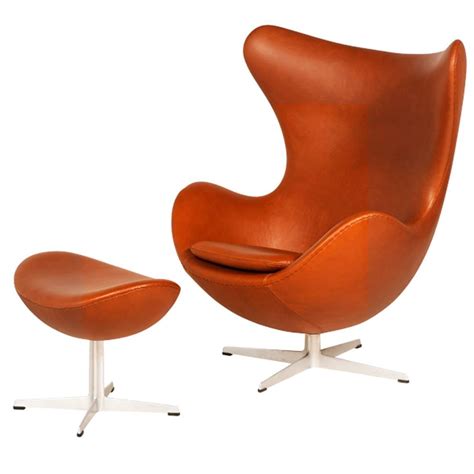 Is a statement chair really complete without it's ottoman footstool? Arne Jacobsen "Egg" Chair with Ottoman for Fritz Hansen ...