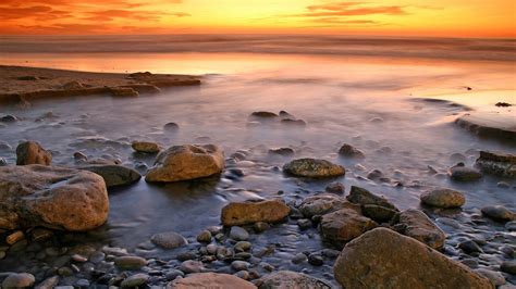 Sunset Rocky Beach Wallpapers Wallpaper Cave