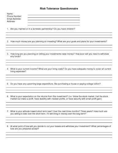 32 Sample Questionnaire Templates In Microsoft Word