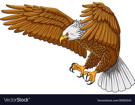 Flying Eagle Mascot Logo Cartoon Royalty Free Vector Image