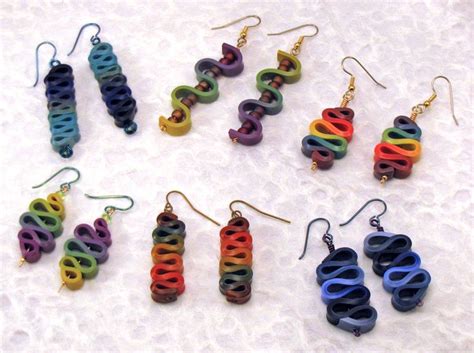 Ribbon Candy Earrings Polymer Clay Beads Polymer Clay Jewelry