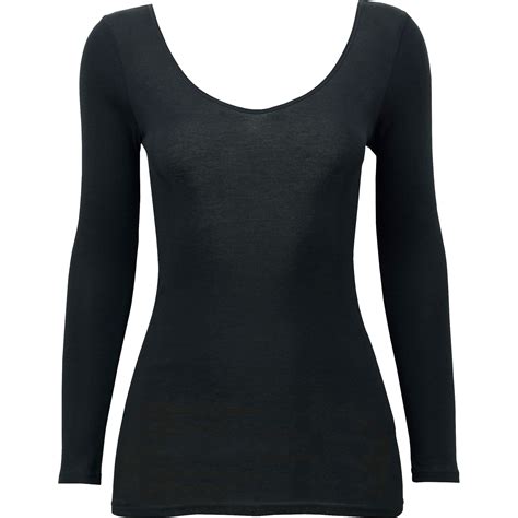 Uniqlo Women Supima Cotton V Neck Long Sleeve T Shirt In Black Lyst