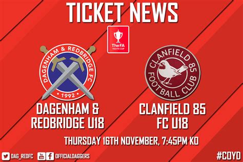 Dagenham And Redbridge Fc Ticket News Dagenham And Redbridge U18 V Clanfield 85 Fc U18