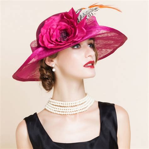ladies glamourous summer cambric with feather bowler cloche hat 196075553 jj s house