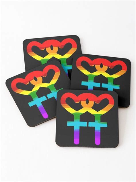 Lesbian Pride Coasters Set Of 4 By Khaleesisophie Lesbian Pride Lesbian Coaster Set