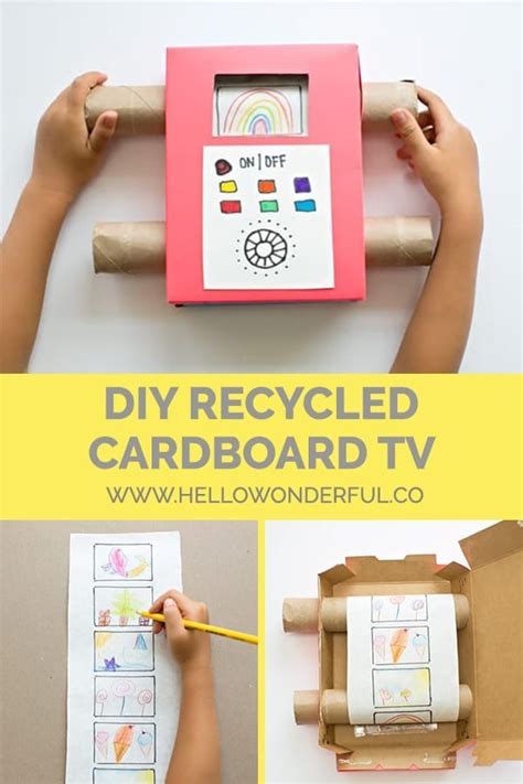 Easy Diy Recycled Cardboard Tv Showing Off Your Kids Art Recycled