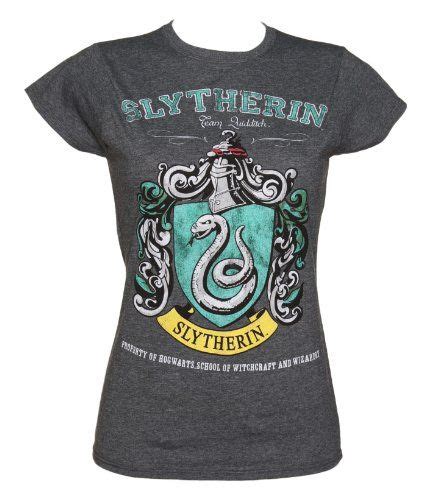 Ladies Charcoal Harry Potter Slytherin Team Quidditch T Shirt