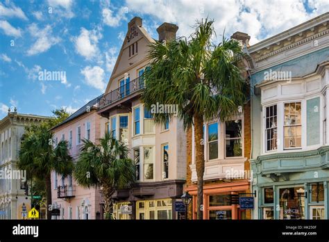 Buildings And Palm Trees Along Broad Street In Charleston South