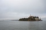 Alcatraz Prison Island The Rock In A Foggy Day Stock Photo - Download ...