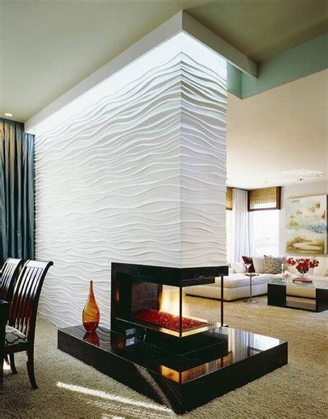 Touch Your Interior With Different Style Of 3 Sided Fireplace Idea For