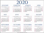 Download 2020 Calendar Free Templates