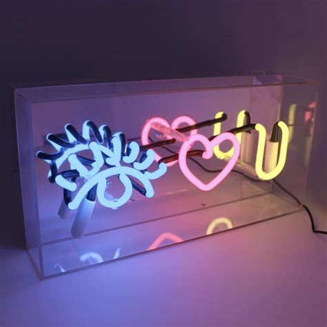 New Acrylic Box Neon Light Eye Love You 151 Statement Living