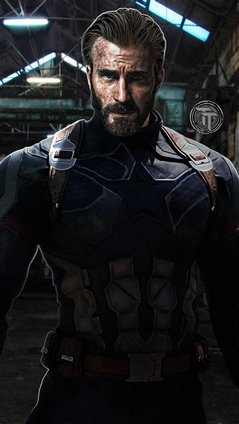 1080x1920 Captain America With Beard In Avengers Infinity War 2018