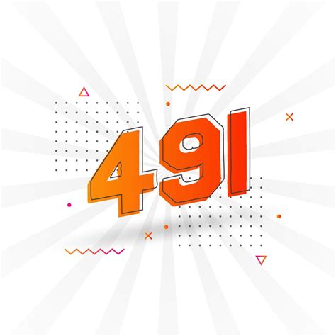 491 Number Vector Font Alphabet Number 491 With Decorative Element