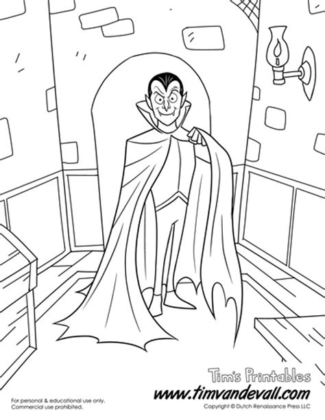 Vampire Coloring Pages Dracula Coloring Page