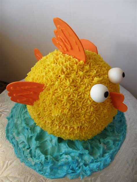 Gone fishing birthday party planning ideas cake decorations idea. Gold Fish First Birthday Cake - CakeCentral.com