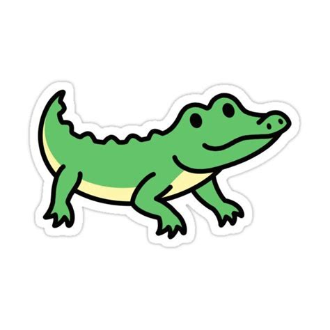 Alligator Sticker By Littlemandyart Cute Easy Drawings Cute Stickers
