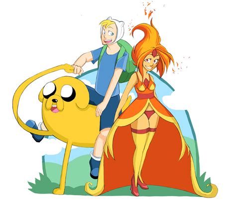 Finn Jake And Flame Princess By Eatinice On Deviantart