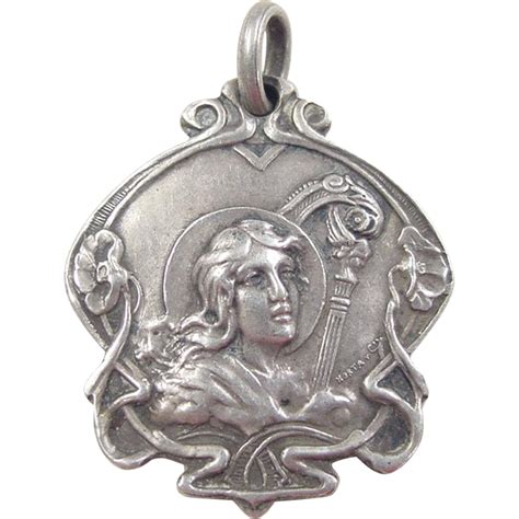 Vintage Sterling Silver Art Nouveau Musical Institute Pendant From