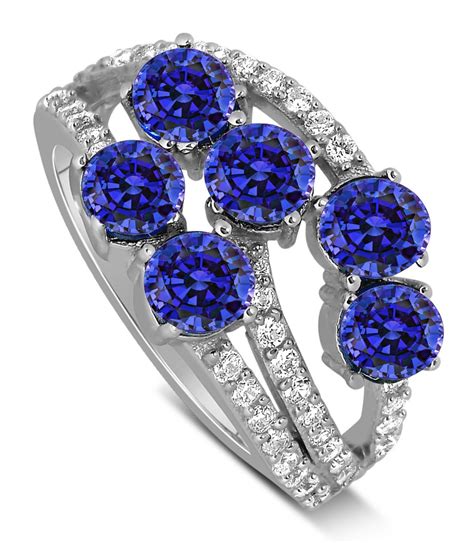 Unique 2 Carat Blue Sapphire And Diamond Ring For Women Jeenjewels