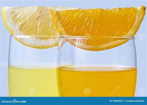 Orange Juice And Lemon Juice Stock Image Image Of Juicy Healthy