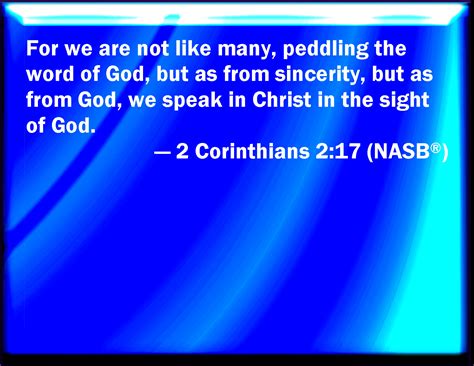 2 Corinthians 217 For We Are Not As Many Which Corrupt The Word Of