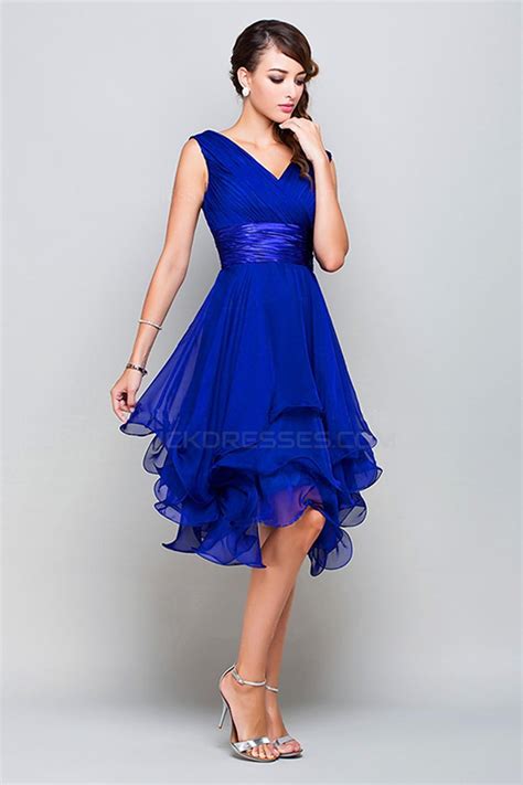 But she's not the first bride to drop jaws with her wedding however, her dress was actually blue! A-Line Princess V-Neck Short Royal Blue Chiffon Prom ...