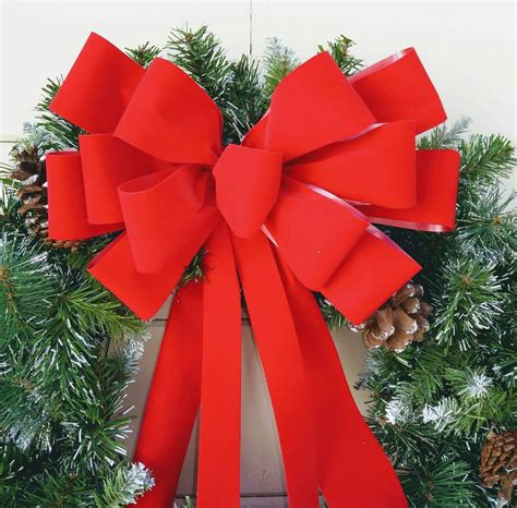 Large 12 Red Velvet bow large wreath bow christmas | Etsy
