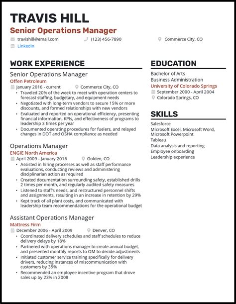 Top Best Operations Manager Resume Template Pdf Wps Pdf Blog