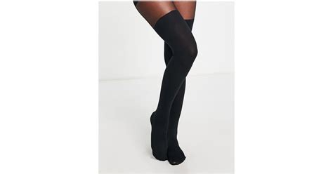 asos mock over the knee tights with bum and tum support in black lyst canada