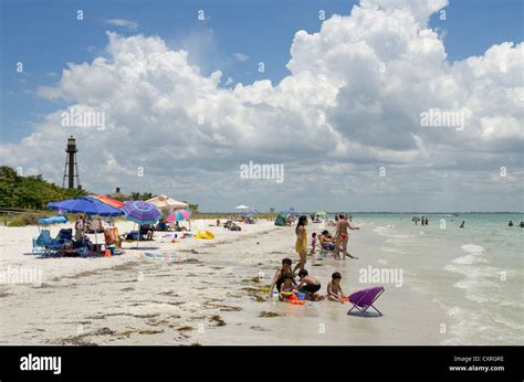 Beach Of Sanibel Island Florida Usa Stock Photo Alamy