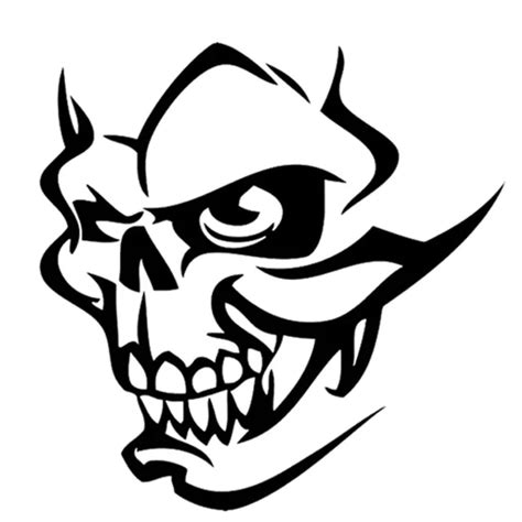 17cm18cm Scary Demon Face Skull Cartoon Motorcycle Car Sticker Vinyl